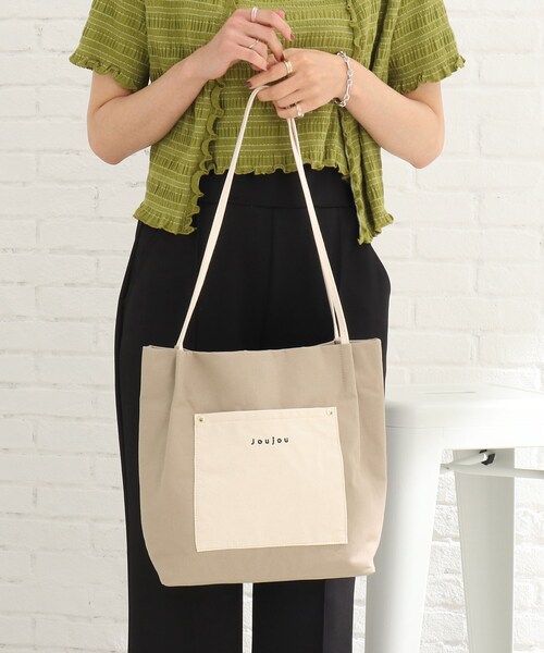 SHOO・LA・RUE（シューラルー）の「◆細ハンドルキャンバストート（トートバッグ・レディース・オレンジ/グレー系4/アイボリー系4・00）」の9枚目の写真