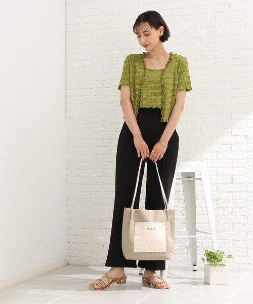 SHOO・LA・RUE（シューラルー）の「◆細ハンドルキャンバストート（トートバッグ・レディース・オレンジ/グレー系4/アイボリー系4・00）」の11枚目の写真