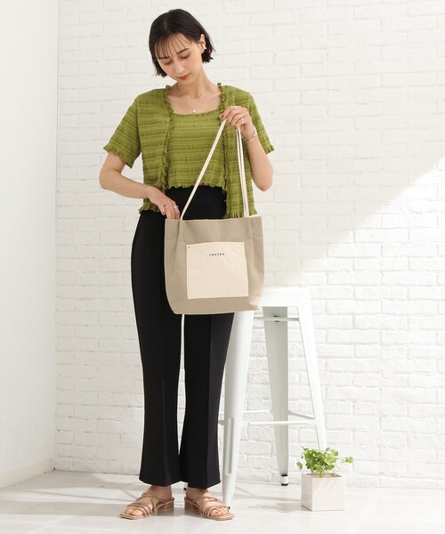 SHOO・LA・RUE（シューラルー）の「◆細ハンドルキャンバストート（トートバッグ・レディース・オレンジ/グレー系4/アイボリー系4・00）」の7枚目の写真