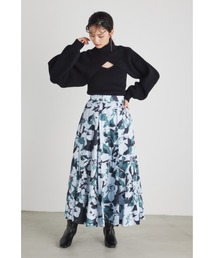rienda | シャドーフラワーフレアスカート(スカート)