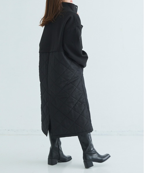 Shelly island（シェリーアイランド）の「フェイクウール×キルトロングコート（その他アウター・レディース・ブラック/ホワイト・M）」の22枚目の写真