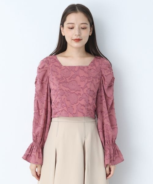 こぽ mysty woman（ミスティウーマン）の「袖コンジャガードブラウス 166492