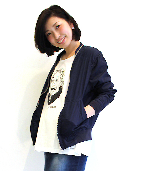 WHO'S WHO gallery（フーズフーギャラリー）の「フルジップブルゾン（ブルゾン・レディース・カーキ/ネイビー/ホワイト・FREE）」の3枚目の写真