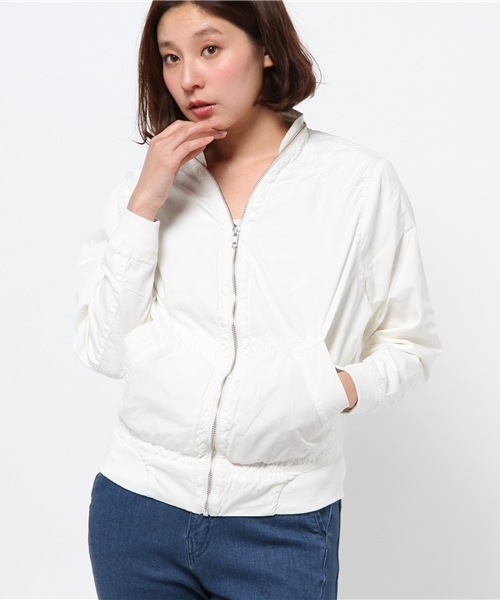 WHO'S WHO gallery（フーズフーギャラリー）の「フルジップブルゾン（ブルゾン・レディース・カーキ/ネイビー/ホワイト・FREE）」の4枚目の写真