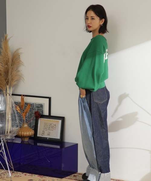 mici(ミチ)の「(mici)ボリュームデニムパンツ(デニムパンツ・レディース・ネイビー/ホワイト系その他・SMALL/MEDIUM)」の9枚目の写真