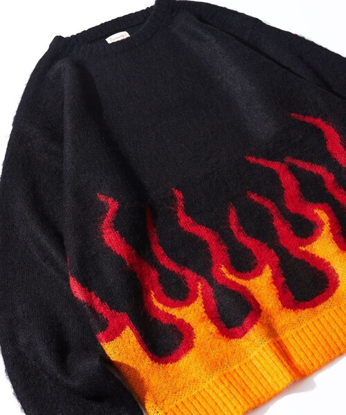 FREAK'S STORE（フリークスストア）の「WEB限定 別注 ビッグシルエット モヘヤタッチ クルーネック シャギーニット/レオパード/チェッカー（ニット/セーター・メンズ・グレー系その他/レオパード/ブラック×レッド/チェック/ブラック×ブルー・SMALL/MEDIUM/LARGE）」の18枚目の写真