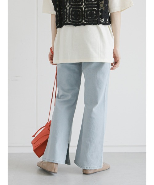 ehka sopo（エヘカソポ）の「裾スリットデニムパンツ（その他パンツ・レディース・ブラック/ネイビー/サックスブルー・ﾌﾘ-）」の7枚目の写真