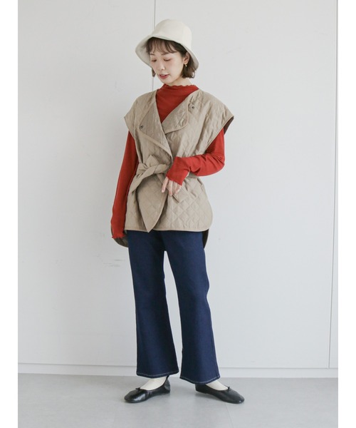 ehka sopo（エヘカソポ）の「裾スリットデニムパンツ（その他パンツ・レディース・ブラック/ネイビー/サックスブルー・ﾌﾘ-）」の8枚目の写真