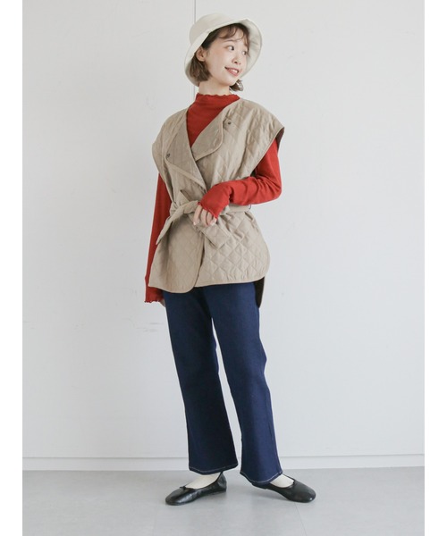 ehka sopo（エヘカソポ）の「裾スリットデニムパンツ（その他パンツ・レディース・ブラック/ネイビー/サックスブルー・ﾌﾘ-）」の9枚目の写真