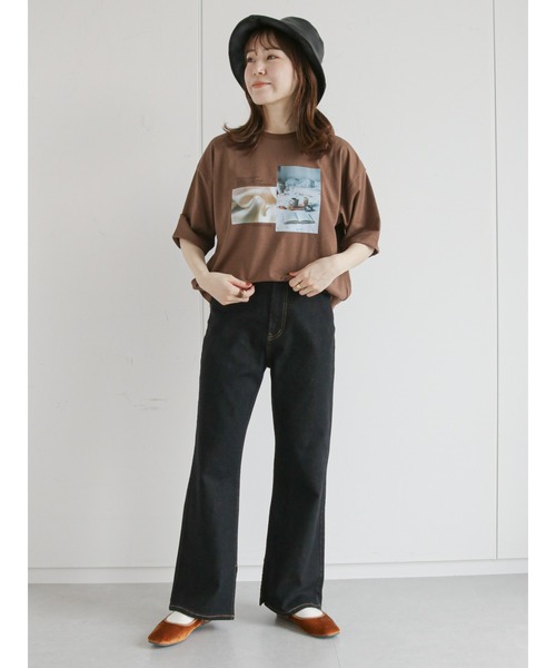 ehka sopo（エヘカソポ）の「裾スリットデニムパンツ（その他パンツ・レディース・ブラック/ネイビー/サックスブルー・ﾌﾘ-）」の13枚目の写真