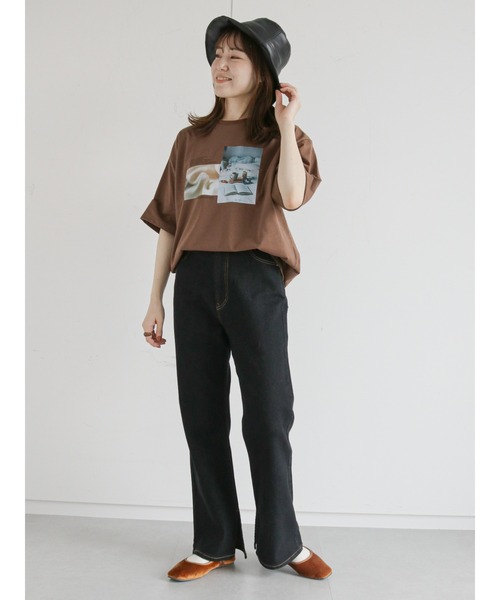 ehka sopo（エヘカソポ）の「裾スリットデニムパンツ（その他パンツ・レディース・ブラック/ネイビー/サックスブルー・ﾌﾘ-）」の14枚目の写真