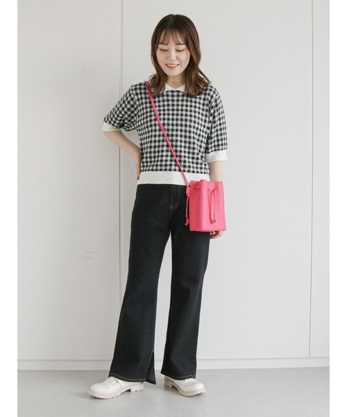 ehka sopo（エヘカソポ）の「裾スリットデニムパンツ（その他パンツ・レディース・ブラック/ネイビー/サックスブルー・ﾌﾘ-）」の19枚目の写真