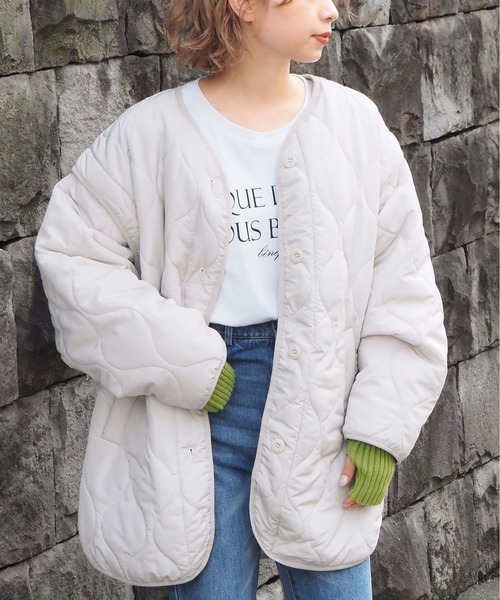 tiptop（ティップトップ）の「2wayキルティングブルゾン/ベスト（ブルゾン・レディース・ブラック/カーキ/アイボリー・FREE）」の5枚目の写真