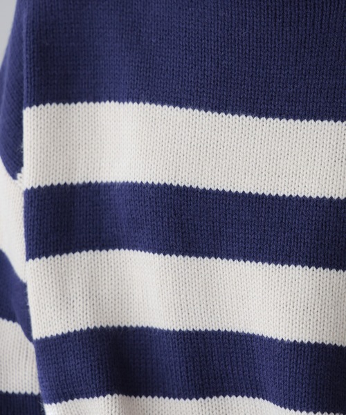 frames RAY CASSIN（フレームスレイカズン）の「WEB限定 ボーダーハイネックニット（ニット/セーター・レディース・ネイビー/キナリ/ブラック系/オフホワイト・FREE）」の18枚目の写真