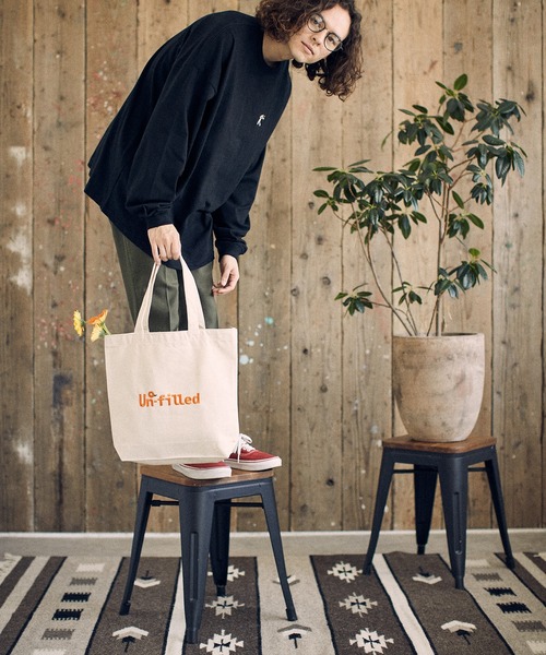 UN-FILLED（アンフィルド）の「mko10830-Juice Logo stitched Tote Bag トートバッグ（トートバッグ・メンズ・ブラック/ブラウン/ナチュラル/カーキ・FREE）」の11枚目の写真