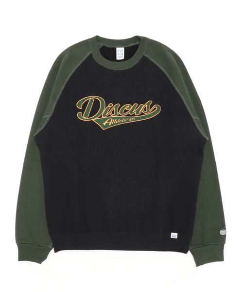 DISCUS(ディスカス)の「【DISCUS ATHLETIC(ディスカス アスレチック)】/裏起毛ラグランクルーネックスウェット(スウェット・メンズ・ブラック系/ネイビー系/カーキ/オートミール・LARGE/MEDIUM)」の2枚目の写真
