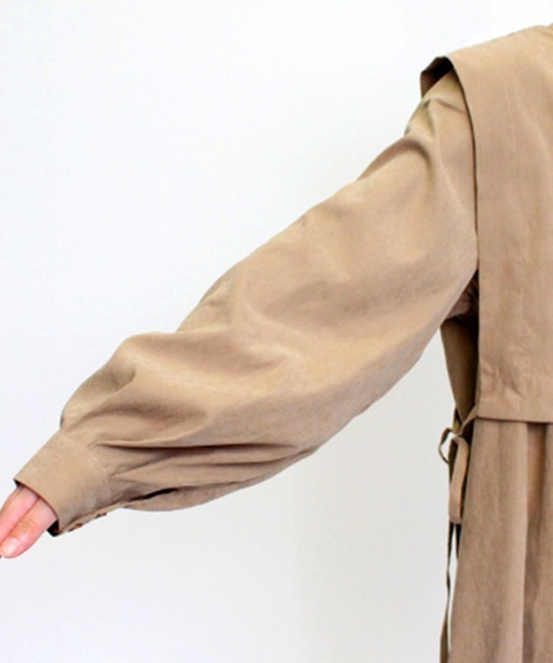 STYLEBLOCK(スタイルブロック)の「ピーチ2WAYレイヤード風ワンピース(ワンピース・レディース・ブラック/モカ/ライトベージュ・M)」の9枚目の写真