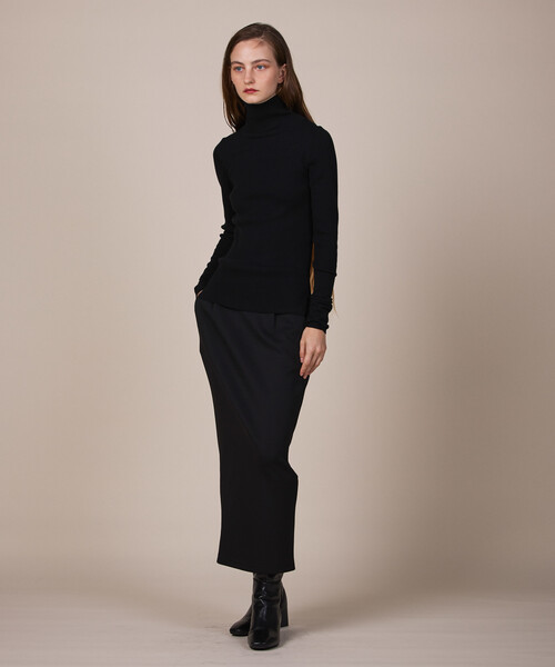 ReNorm（リノーム）の「リブ切替タートルネックニット（ニット/セーター・レディース・ライトグレー/ブラック/オフホワイト・フリー）」の18枚目の写真