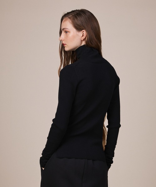 ReNorm（リノーム）の「リブ切替タートルネックニット（ニット/セーター・レディース・ライトグレー/ブラック/オフホワイト・フリー）」の20枚目の写真