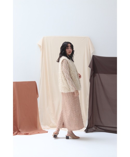 muguet（ミュゲ）の「volume lose fur vest（ダウンベスト・レディース・ブラウン/アイボリー・FREE）」の20枚目の写真