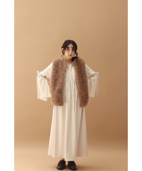 muguet（ミュゲ）の「volume lose fur vest（ダウンベスト・レディース・ブラウン/アイボリー・FREE）」の22枚目の写真