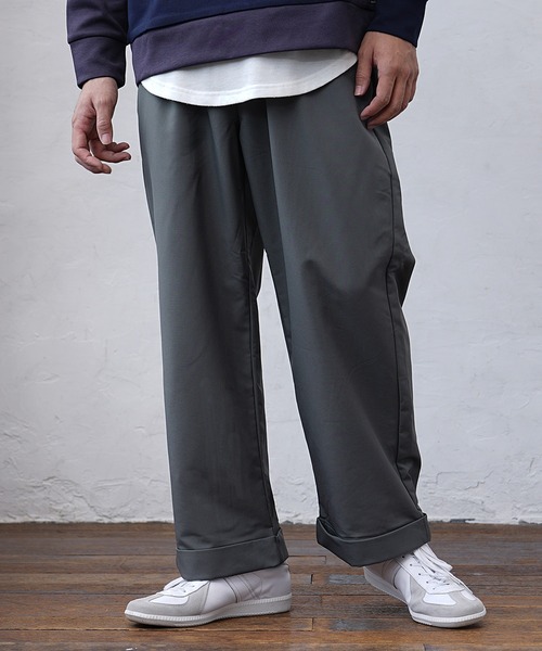 MinoriTY】裏起毛暖かきれいめワイドパンツ ビッグシルエット