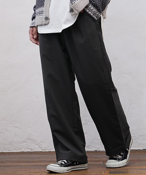 MinoriTY】裏起毛暖かきれいめワイドパンツ ビッグシルエット