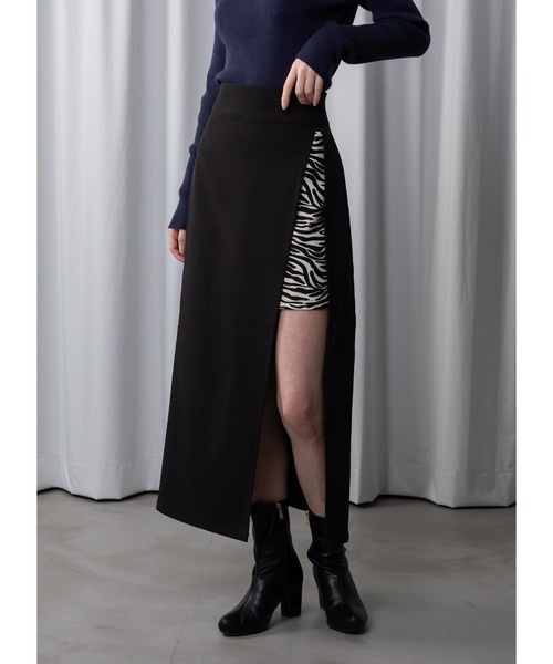 Adoon plain（アドーンプレーン）の「【新柄追加】アソートスリットスカート（スカート・レディース・ブラック系その他/ブラック/ブラウン/その他・MEDIUM/LARGE）」の2枚目の写真