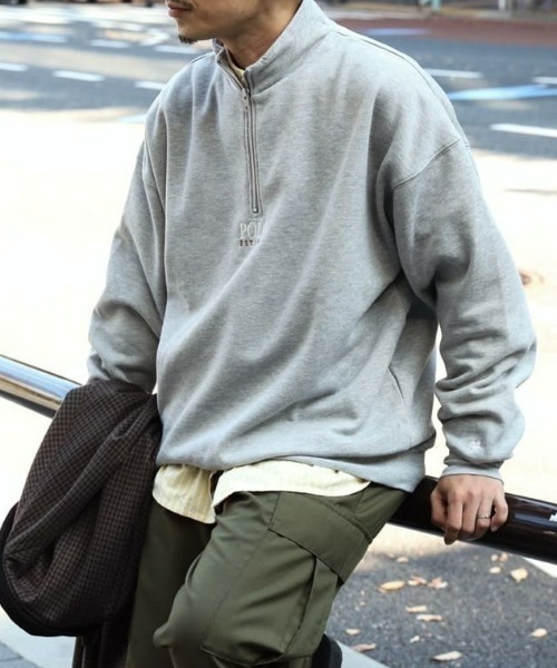 POLO BCS（ポロ ビーシーエス）の「【POLO BCS】ハーフジップスウェット（スウェット・メンズ・ネイビー/グレー/ブラック・XL/L/M）」の3枚目の写真