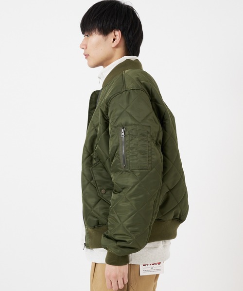 CORISCO(コリスコ)の「ナイロンツイルキルト薄中綿オーバーサイズMA-1(M1)(MA-1・メンズ・オリーブ/ブラック・MEDIUM/LARGE/X-LARGE)」の7枚目の写真