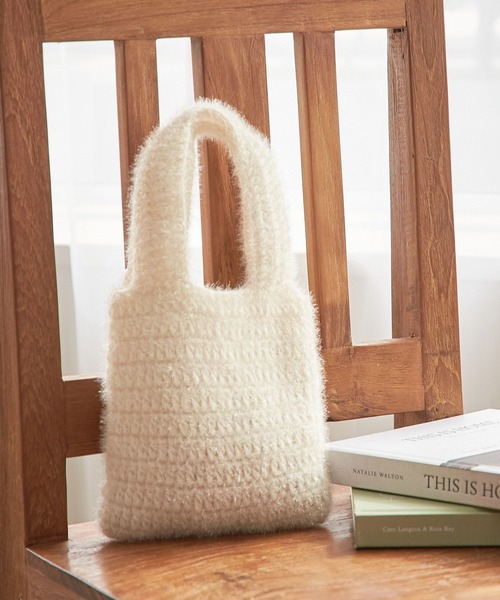 LOWRYS FARM（ローリーズファーム）の「ラメニットトート　174451（トートバッグ・レディース・アイボリー/イエロー/オレンジ・FREE）」の2枚目の写真