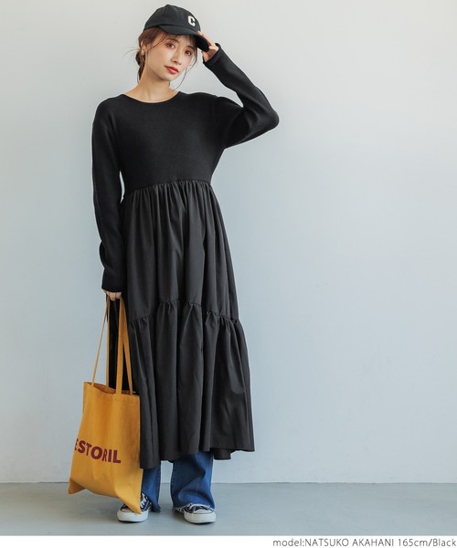 セール】ドッキングニットワンピース（ワンピース）｜coca（coca