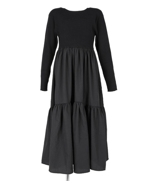 coca(coca)(コカ)の「ドッキングニットワンピース(ワンピース・レディース・ブラック/ダークグリーン・ONE SIZE)」の16枚目の写真
