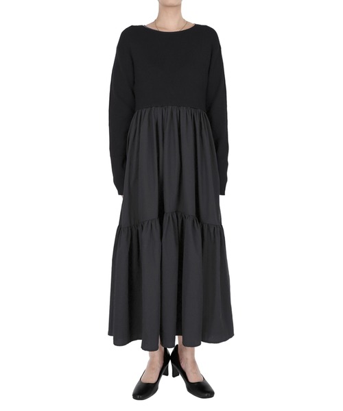 coca(coca)(コカ)の「ドッキングニットワンピース(ワンピース・レディース・ブラック/ダークグリーン・ONE SIZE)」の17枚目の写真