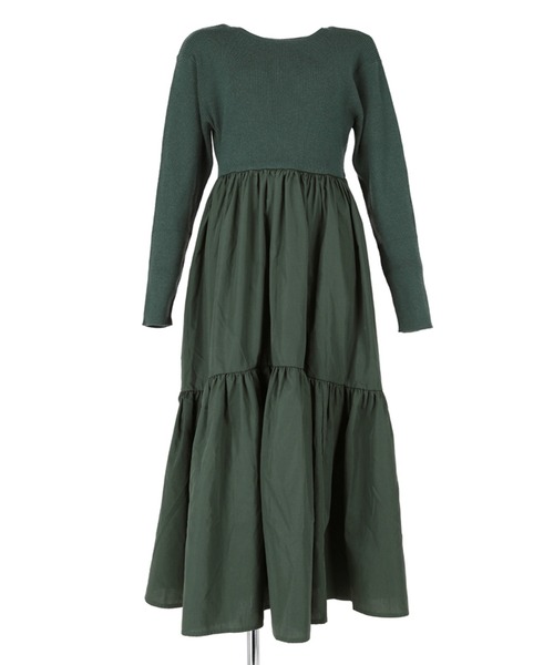 coca(coca)(コカ)の「ドッキングニットワンピース(ワンピース・レディース・ブラック/ダークグリーン・ONE SIZE)」の15枚目の写真
