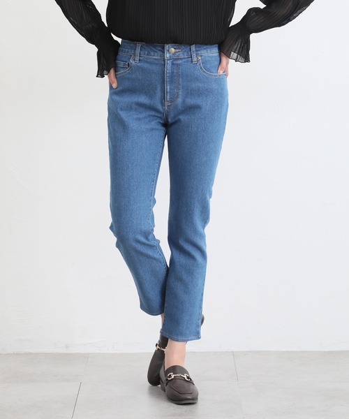 Honeys（ハニーズ）の「デニムスキニー（股下６４ｃｍ）（デニムパンツ・レディース・ライトインディゴブルー/ワンウォッシュ/ブルー/ブラック・SS/S/M/L/LL）」の3枚目の写真