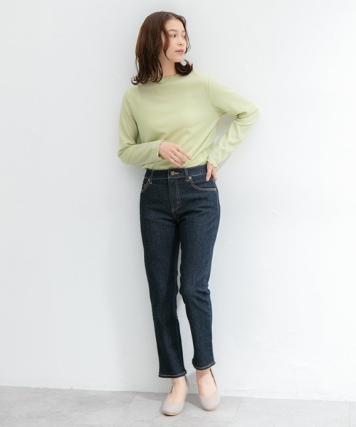 Honeys（ハニーズ）の「デニムスキニー（股下６４ｃｍ）（デニムパンツ・レディース・ライトインディゴブルー/ワンウォッシュ/ブルー/ブラック・SS/S/M/L/LL）」の15枚目の写真