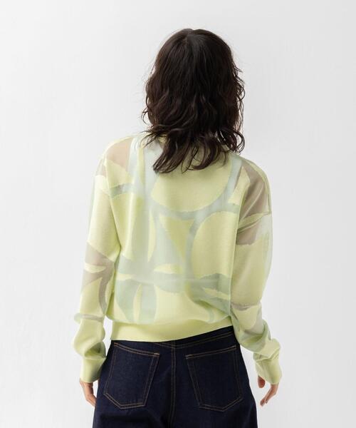 CITEN（シテン）の「＜CITEN＞キルトモチーフ オパール ニット（ニット/セーター・レディース・ライム/ブラック・FREE）」の15枚目の写真