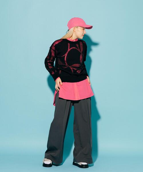 CITEN（シテン）の「＜CITEN＞キルトモチーフ オパール ニット（ニット/セーター・レディース・ライム/ブラック・FREE）」の18枚目の写真