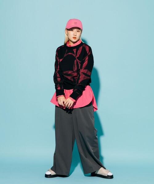 CITEN（シテン）の「＜CITEN＞キルトモチーフ オパール ニット（ニット/セーター・レディース・ライム/ブラック・FREE）」の13枚目の写真