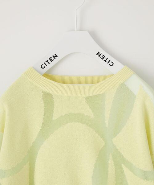 CITEN（シテン）の「＜CITEN＞キルトモチーフ オパール ニット（ニット/セーター・レディース・ライム/ブラック・FREE）」の14枚目の写真