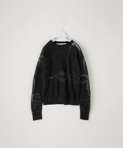 CITEN（シテン）の「＜CITEN＞キルトモチーフ オパール ニット（ニット/セーター・レディース・ライム/ブラック・FREE）」の7枚目の写真