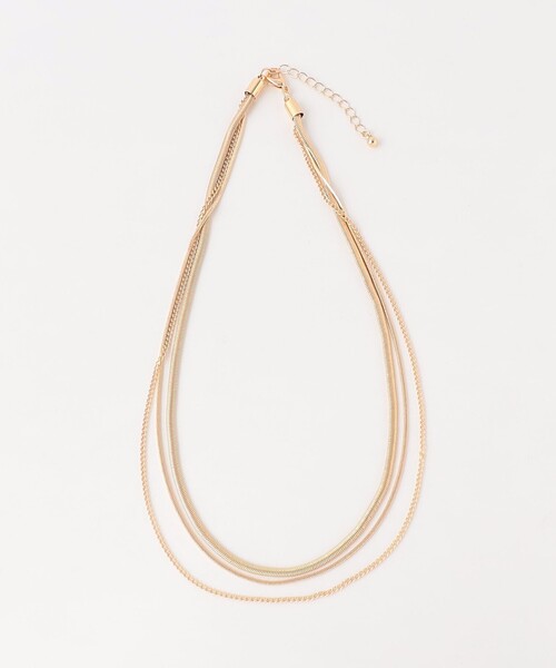 BEAUTY&YOUTH UNITED ARROWS（ビューティーアンドユースユナイテッドアローズ）の「スネーク ミックス チェーン 3連 ネックレス（ネックレス・レディース・シルバー/ゴールド・FREE）」の4枚目の写真