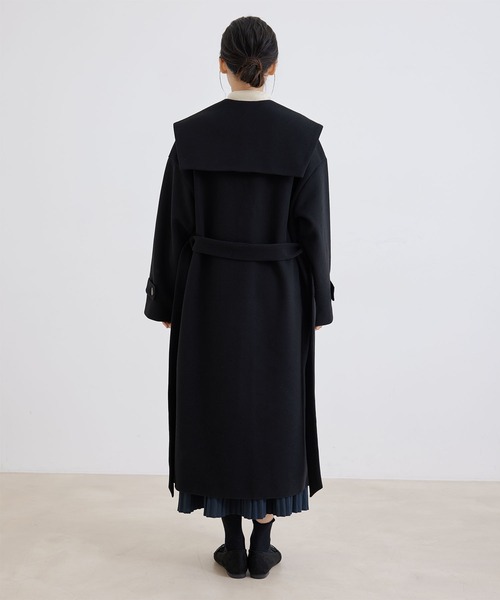 Jayro(ジャイロ)の「ニットモッサライトセーラーカラーコート(その他アウター・レディース・ダークブラウン/パープル/オフホワイト/ブラック・M)」の16枚目の写真