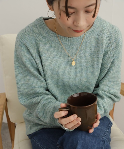 URBAN RESEARCH DOORS（アーバンリサーチドアーズ）の「畦編ファンシーカラーKNIT（ニット/セーター・レディース・ミント/パープル/グレー・MEDIUM）」の4枚目の写真