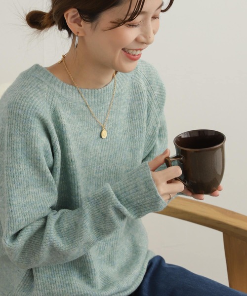 URBAN RESEARCH DOORS（アーバンリサーチドアーズ）の「畦編ファンシーカラーKNIT（ニット/セーター・レディース・ミント/パープル/グレー・MEDIUM）」の5枚目の写真