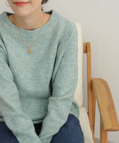 URBAN RESEARCH DOORS（アーバンリサーチドアーズ）の「畦編ファンシーカラーKNIT（ニット/セーター・レディース・ミント/パープル/グレー・MEDIUM）」の7枚目の写真