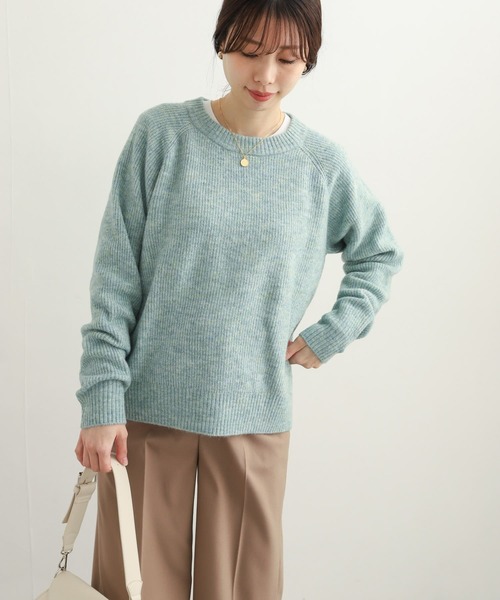 URBAN RESEARCH DOORS（アーバンリサーチドアーズ）の「畦編ファンシーカラーKNIT（ニット/セーター・レディース・ミント/パープル/グレー・MEDIUM）」の14枚目の写真