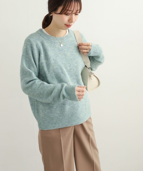 URBAN RESEARCH DOORS（アーバンリサーチドアーズ）の「畦編ファンシーカラーKNIT（ニット/セーター・レディース・ミント/パープル/グレー・MEDIUM）」の15枚目の写真