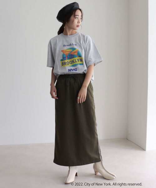 GOOD ROCK SPEED(グッドロックスピード)の「【GOOD ROCK SPEED/グッドロックスピード】NYCプリントT(Tシャツ/カットソー・レディース・ライトグレー・FREE)」の4枚目の写真